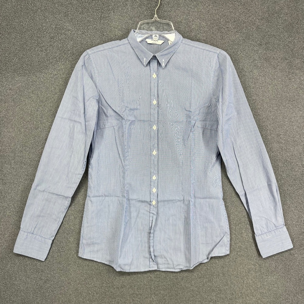 Aglini Shirtmakers Button Down Women Large Pinstripe Cotton Italy Professional
